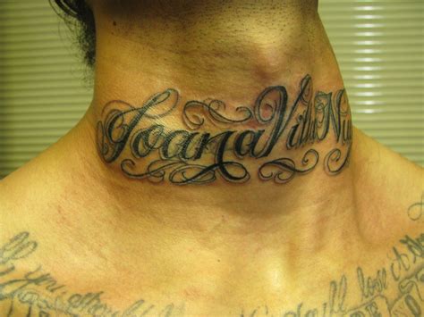 name neck tattoo designs|neck name tattoos for women.